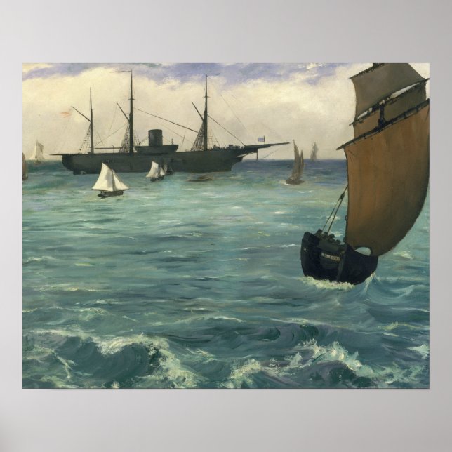 Poster Edouard Manet - Le Kearsarge à Boulogne (Devant)