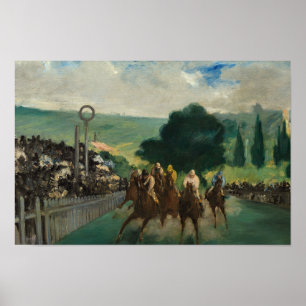 Poster Edouard Manet - Les courses à Longchamp