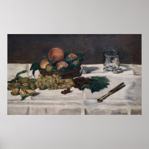 Poster Edouard Manet - Nature morte, Fruits sur table