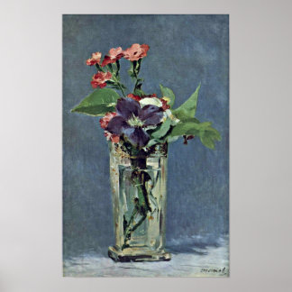 Poster edouard Manet - Oeillets et Clematis