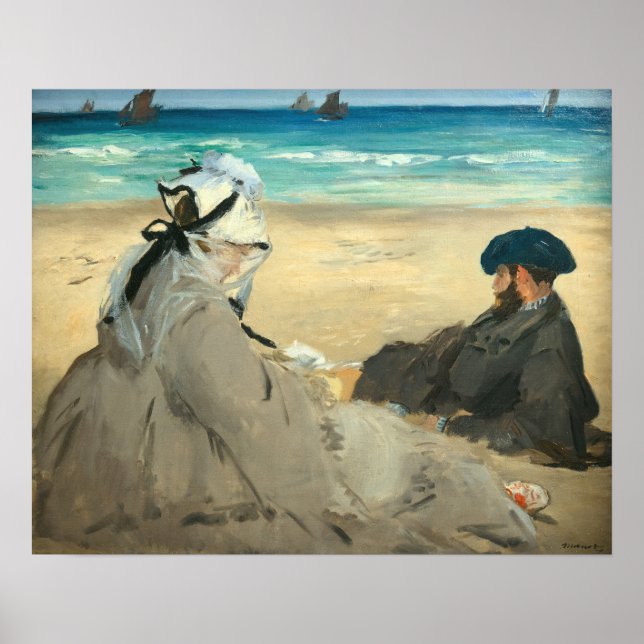 Poster Edouard Manet - Sur la plage (Devant)