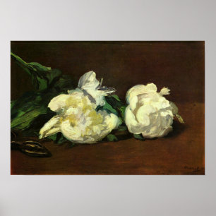 Poster Edouard Manet - Vase à vie morte avec des pivoines