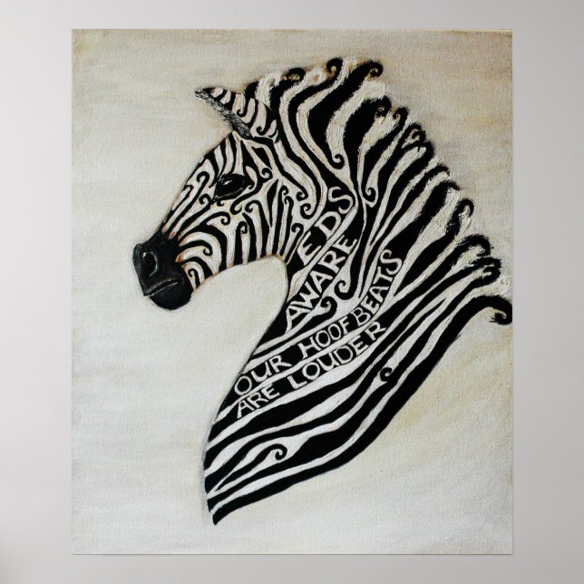 Poster EDS Zebra par l'artiste Cherish Fletcher (Devant)