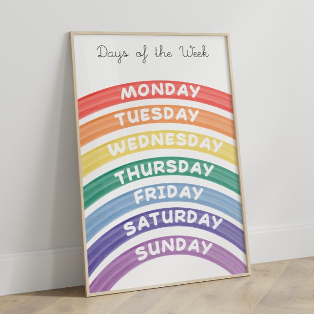 Poster éducatif Rainbow Weekdays (Créateur téléchargé)