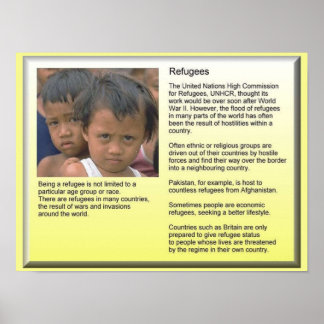 Poster Éducation, Citoyenneté, Réfugiés, Arrière - plan d