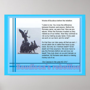Poster Éducation, Histoire, Romains, Rébellion de Boudicc