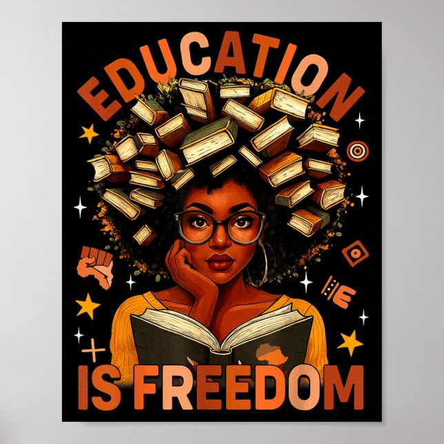 Poster Education Is Dom Black Teacher Books Black History (Devant)