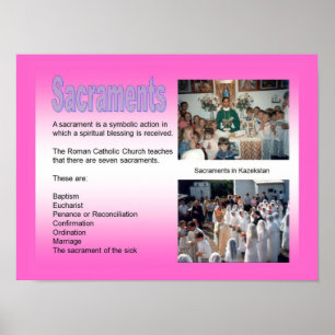 Poster Éducation, Relgion, catholique, sacrements