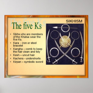 Poster Éducation, Religion, Sikhisme, les Cinq Ks