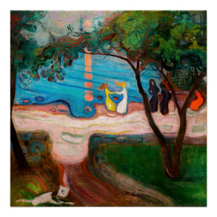 Poster Edvard Munch - Danse sur la plage