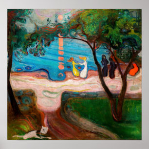 Poster Edvard Munch - Danse sur la plage
