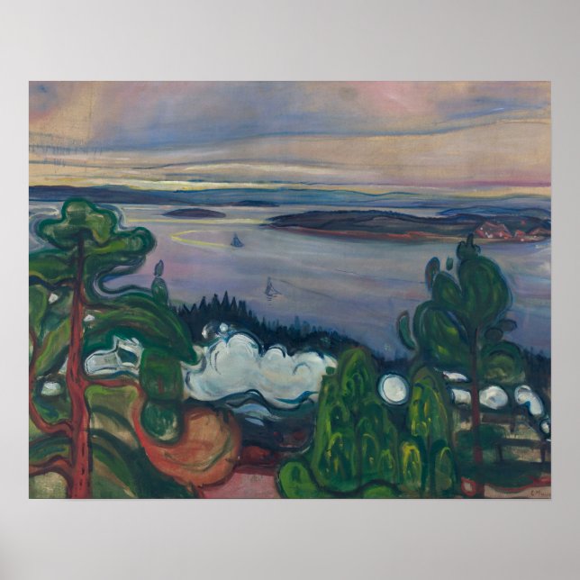 Poster Edvard Munch - Fumée de train (Devant)