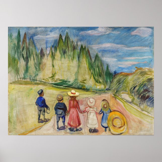 Poster Edvard Munch - La forêt Fairytale (Devant)