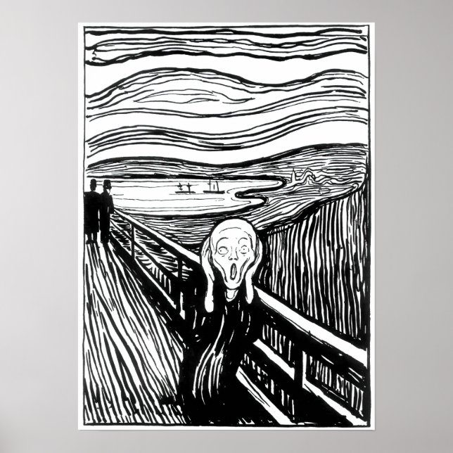 Poster Edvard Munch - La lithographie de cri (Devant)
