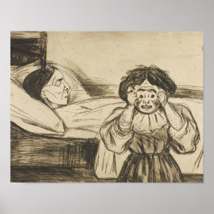 Poster Edvard Munch - La mère morte et son enfant