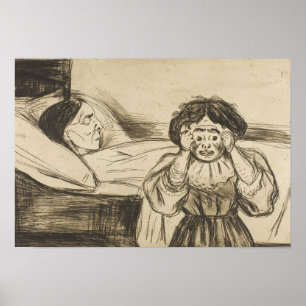 Poster Edvard Munch - La mère morte et son enfant