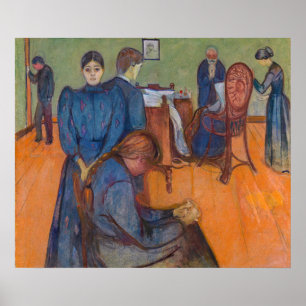 Poster Edvard Munch - La mort dans la chambre des malades