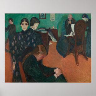 Poster Edvard Munch - La mort dans le champignon