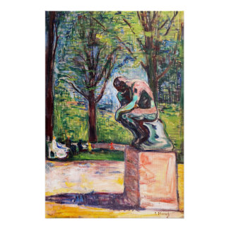 Poster Edvard Munch - Le penseur de Rodin