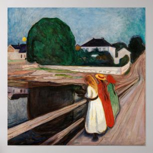 Poster Edvard Munch - Les Filles sur le pont