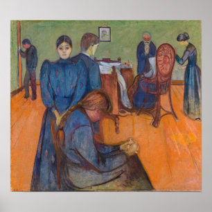 Poster Edvard Munch - Mort dans la salle de tests v2
