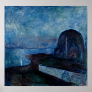 Poster Edvard Munch - Nuit étoilée 1893
