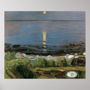 Poster Edvard Munch Painting, Nuit d'été au bord de la pl