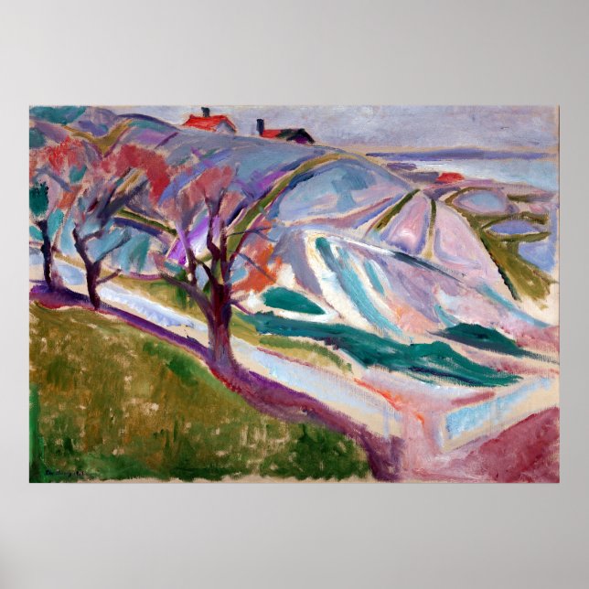 Poster Edvard Munch Paysage, Kragerø (Devant)