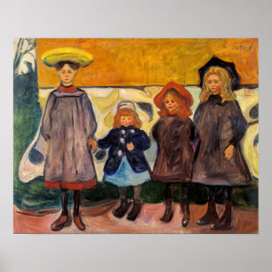Poster Edvard Munch - Quatre filles à Asgardstrand