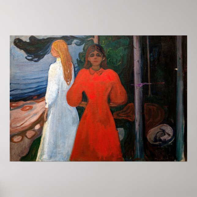 Poster Edvard Munch - Rouge et Blanc (Devant)