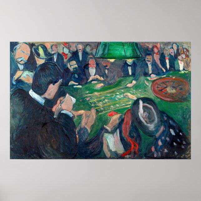 Poster Edvard Munch - Table de roulette à Monte Carlo (Devant)