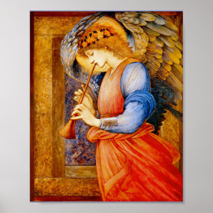 Poster Edward Burne-Jones - Angel Jouant À Flageolet