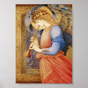 Poster Edward Burne-Jones - Angel Jouant Un Flageolet