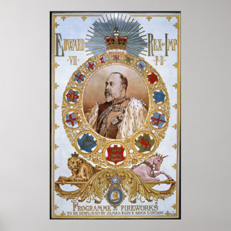 Poster Edward VII, Programme des feux d'artifice