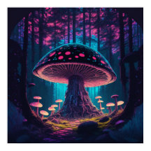 Eerie Magical Giant Toadstool en forêt