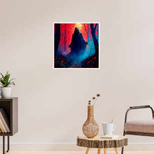 Poster Eerie Shadow in Crimson Woods Design
