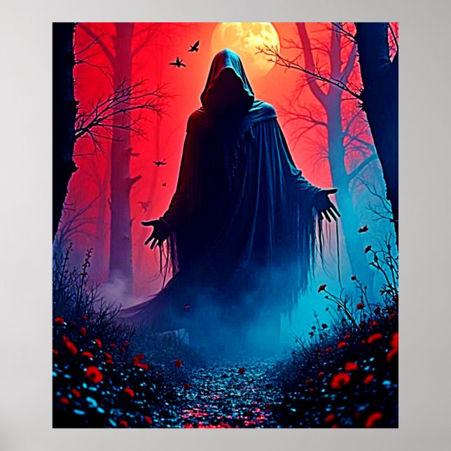 Poster Eerie Shadow in Crimson Woods Design (Devant)