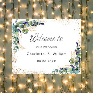 Poster Eeucalyptus mariage verdure accueil élégant