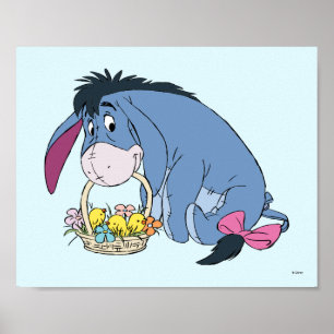 Poster Eeyore tenant Panier de Pâques plein de bébés pous