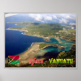 Poster EFate - Erakor Island - Vue aérienne - Vanuatu -
