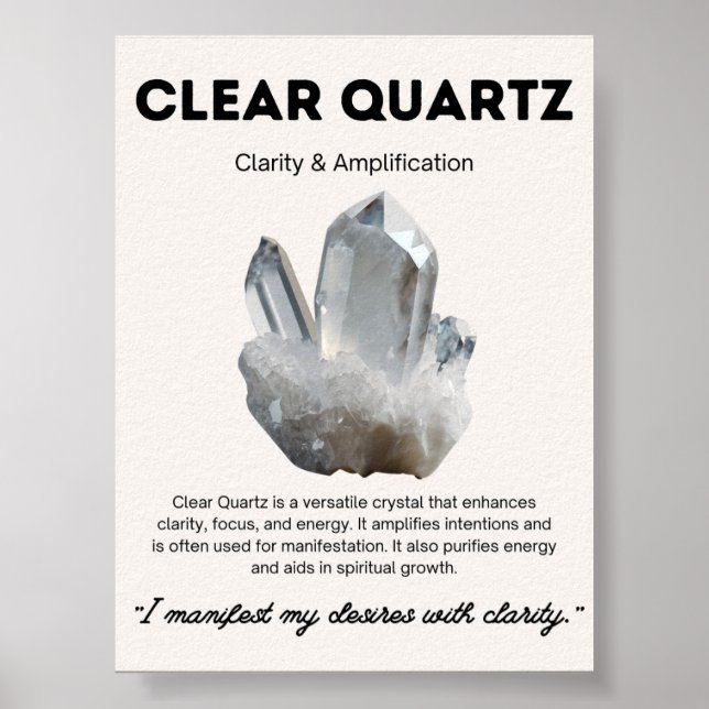 Poster Effacer le cristal de pierre de quartz Significati (Devant)