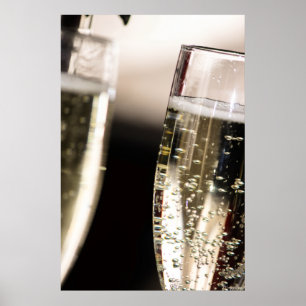 Poster Effervescence Dorée : Bulles de Champagne Macro Ar