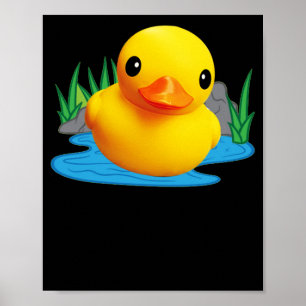 Poster Effet 3D Cute Canard en caoutchouc