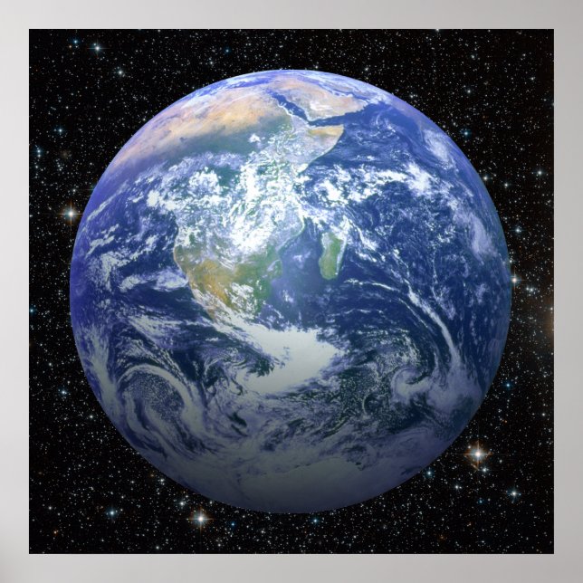 Poster Effet 3D - La Terre Parmi Les Étoiles (Devant)