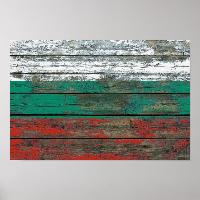 Poster Effet du drapeau bulgare sur les panneaux de bois  (Devant)