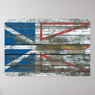 Poster Effet du drapeau de Terre-Neuve sur les panneaux d