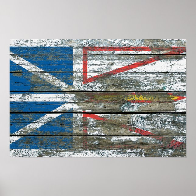 Poster Effet du drapeau de Terre-Neuve sur les panneaux d (Devant)
