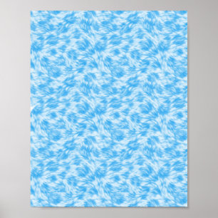 Poster Effet fourrure synthétique bleue et blanche