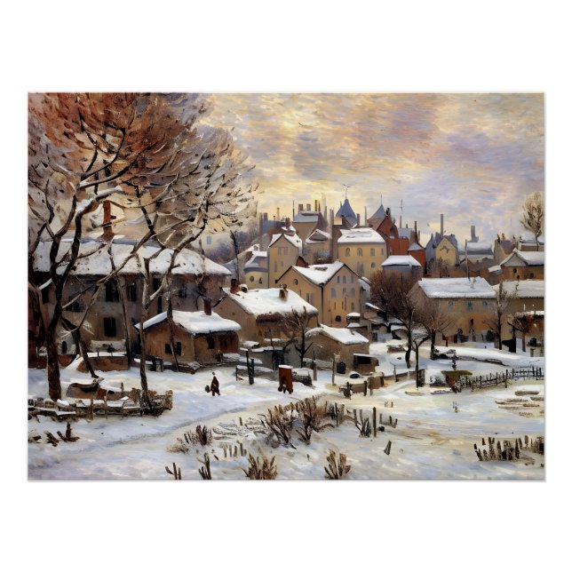 Poster Effet neige avec réglage du soleil (Devant)