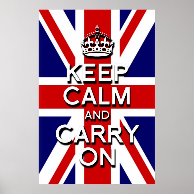 Poster effet relief 3D keep calm sur le drapeau du Royaum (Devant)